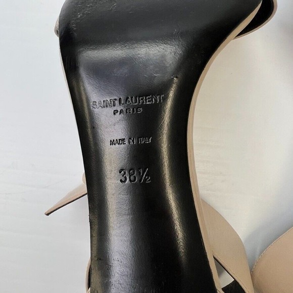 Saint Laurent Shoe Women 8.5 Jane Ankle Strap Italy Studs Heel Party Core 38.5 - Picture 14 of 14